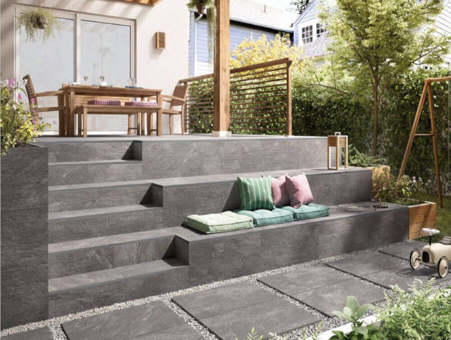 Muster-Terrassenplatten Grohn 60x60 Seattle Grau Beton-optik